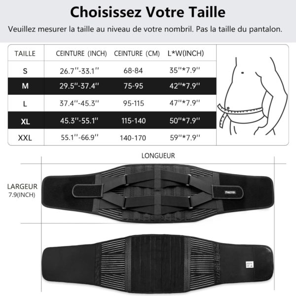 Ceinture Lombaire Tailles